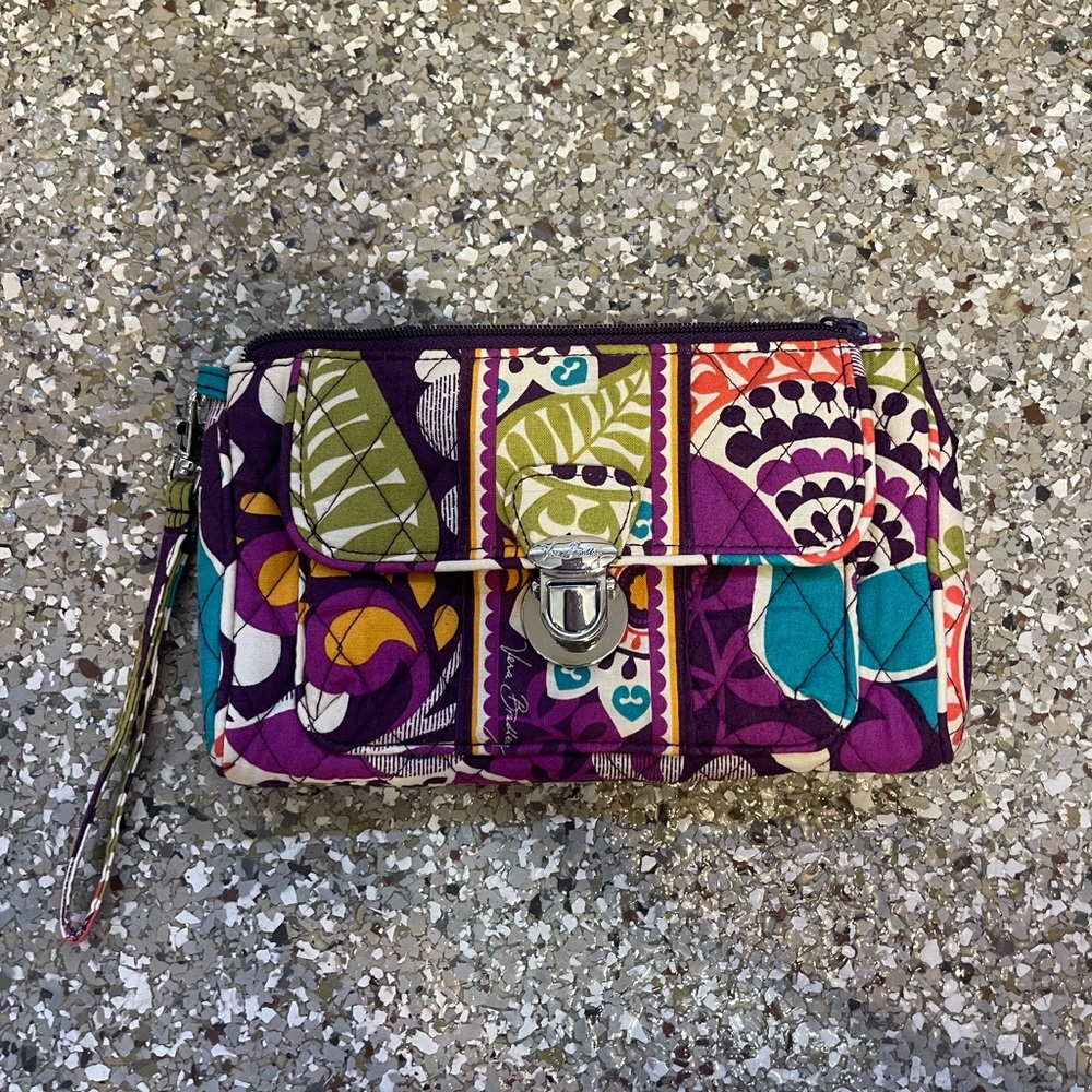 Vera Bradley Plum Crazy print clutch